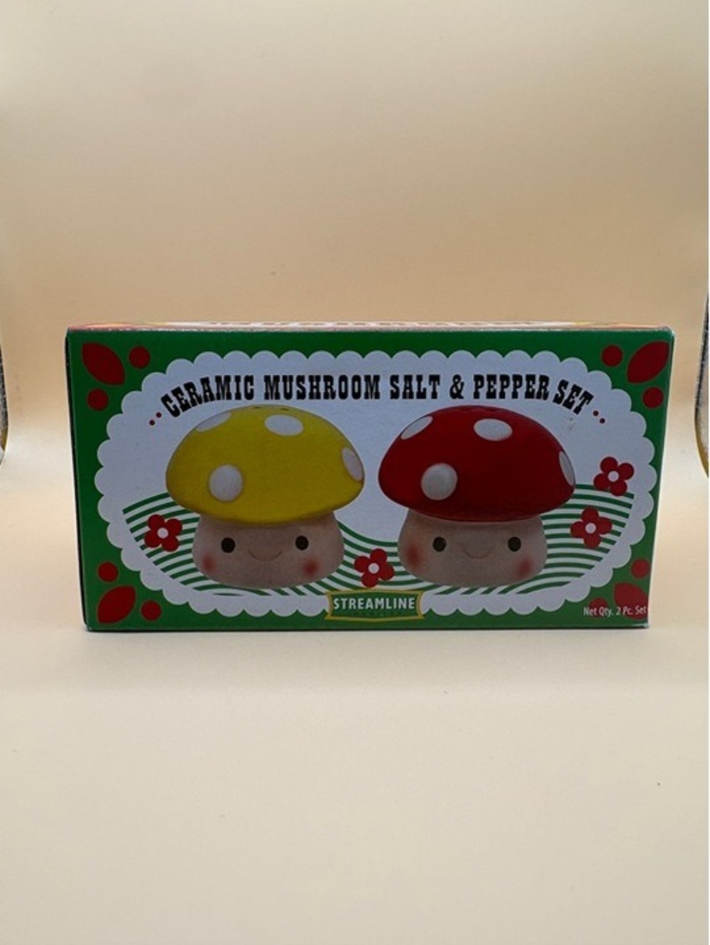 Imagined Mushroom Salt & Pepper Shakers Set Ceramic New